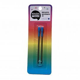 TANQUE PARA BOLIGRAFO  BLISTER X2 AZUL MOOVING 