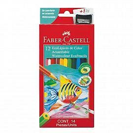 LAPICES DE COLORES FABER CASTELL X 12 LARGOS ACUARELABLES (310312)
