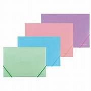 CARPETA 3 SOLAPA CON ELASTICO PLASTICA Nº6  COLORES  PASTELES 