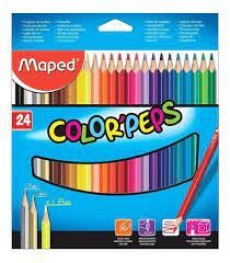 LAPICES DE COLORES MAPED COLOR PEPS X 24 LARGOS STRONG (862724)