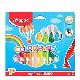 MARCADOR MAPED COLOR PEPS MAXI X 12 COLORES LARGOS (846020)
