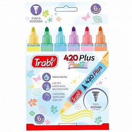 MARCADOR 420 PLUS PASTEL X6 UNIDADES  TRABI 