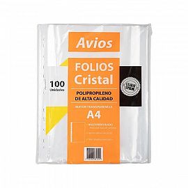 FOLIO POLIPROPILENO A4 X100 FOLIOS AVIOS 