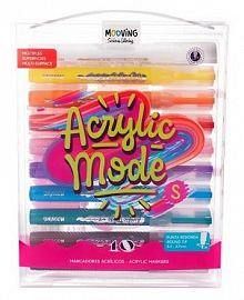 MARCADOR MOOVING ACRILICO BLISTER X 10 COLORES PTA. REDONDA