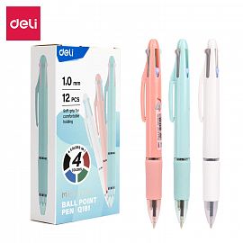 BOLIGRAFO DELI MACARON CUERPO PASTEL 4 EN 1 COLORES CLASICOS 1MM (EQ181)