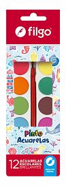 ACUARELA FILGO ESCOLAR X 12 COLORES (WT-AC-12)