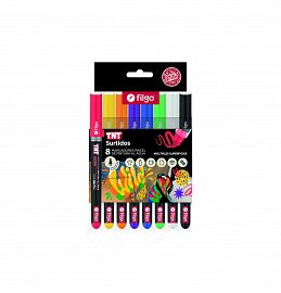 MARCADOR PUNTA PINCEL X8 DE PINTURA AL AGUA FILGO 