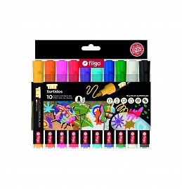 MARCADOR  PINTURA AL AGUA X10 3.0 MULTIPLES SUPERFICIES  FILGO 
