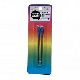 TANQUE PARA BOLIGRAFO  BLISTER X2 AZUL MOOVING 