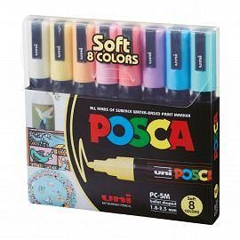 MARCADOR  UNI POSCA PC 5M  ESTUCHE X8 PASTEL 