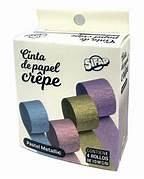 CINTA PAPEL CREPE METALIZADO PASTEL CAJA X4  ROLLOS SIFAP